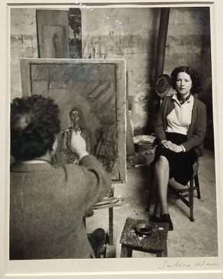 Alberto Giacometti faisant le portrait de son épouse Annette années 1950