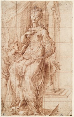 expo Louvre Parmigianino Vierge tenant l'enfant Jésus adoré par un ange