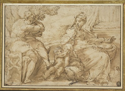 Louvre Parmigianino La Sainte Famille avec un ange enfant ou le petit St Jean