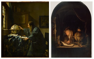 L'astronome de Vermeer   L'astronome à la chandelle de Gerart Dou