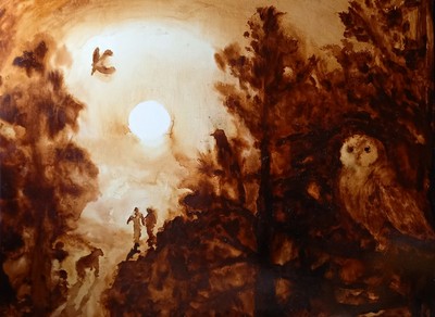 Séjourner ou Le règne animal, de François Xavier de Boissoudy, huile sur toile 100 x130 2021 w