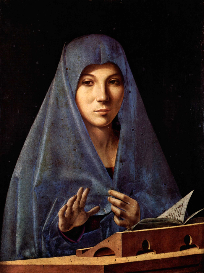 Vierge de l'Annonciation Poster de Antonello da Messina Affiches pour Toutes Les pièces 13 x 18 cm Noir Renaissance Décoration Murale 